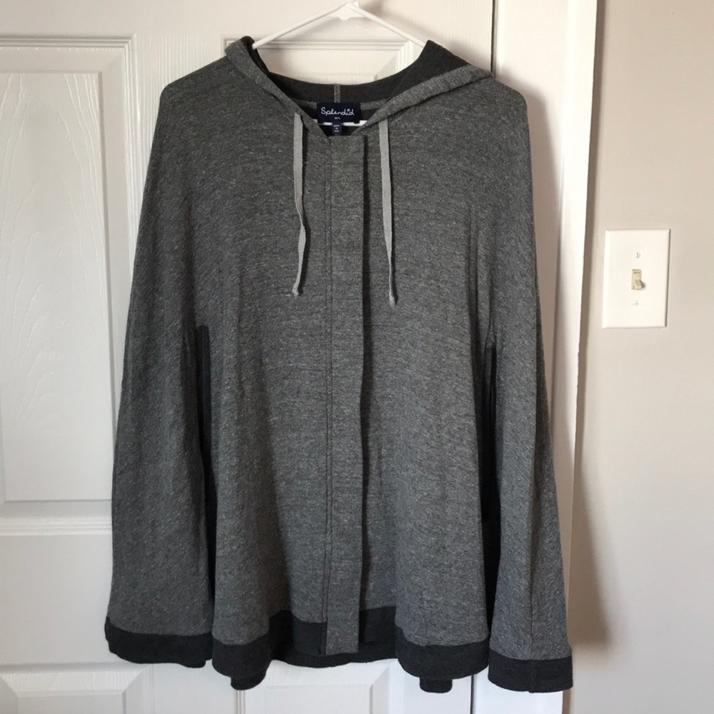 Extremely Soft Gray Hooded Poncho